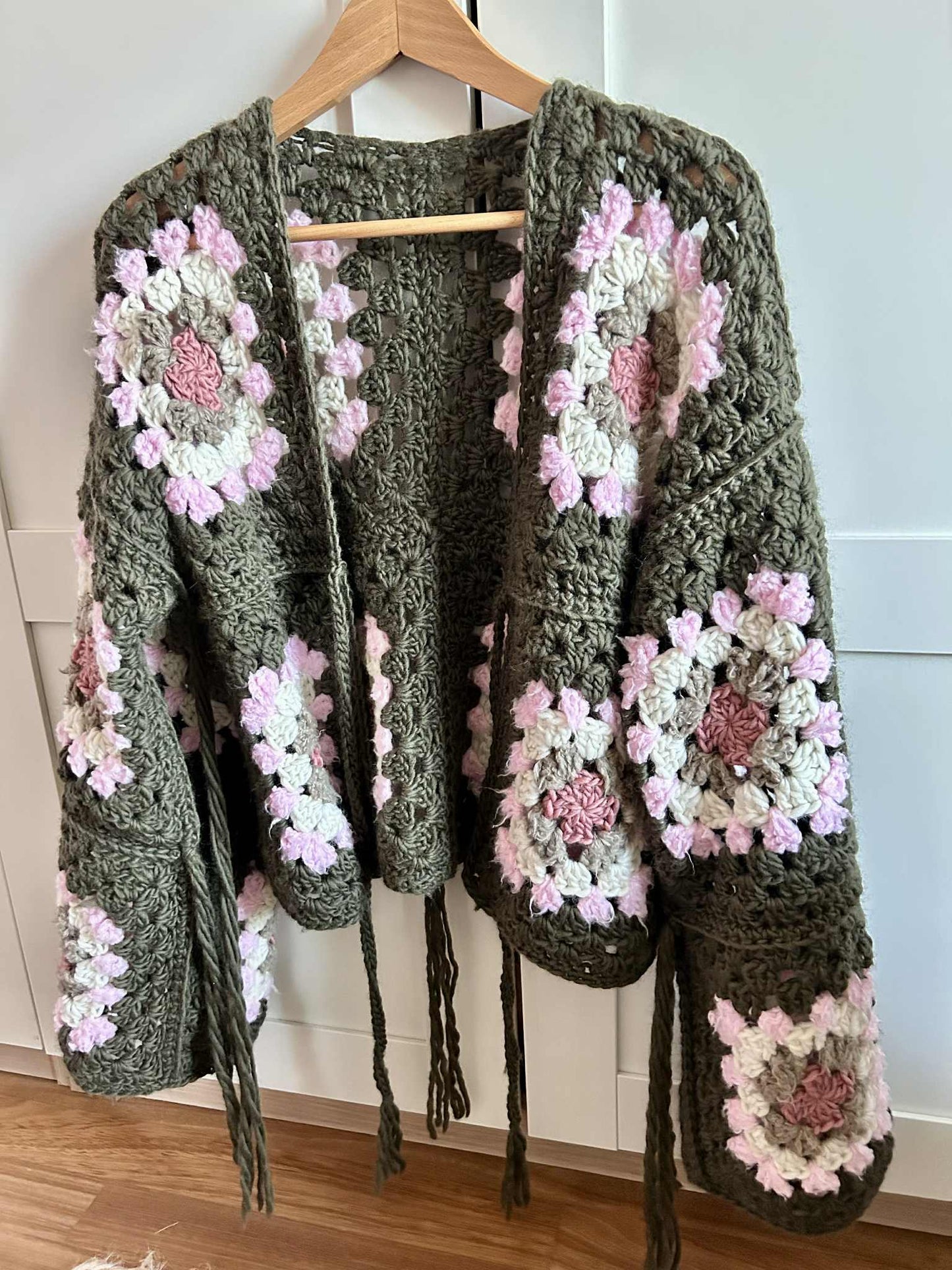 CARDIGAN CROCHET GRANNY SQUARES TAGLIA S - pronta consegna