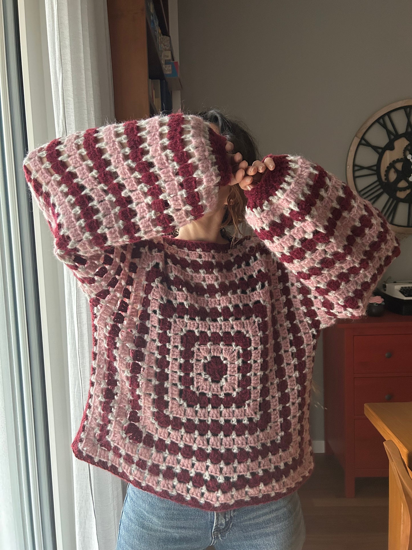 MAGLIA CROCHET GRANNY SQUARES TAGLIA UNICA (campione)