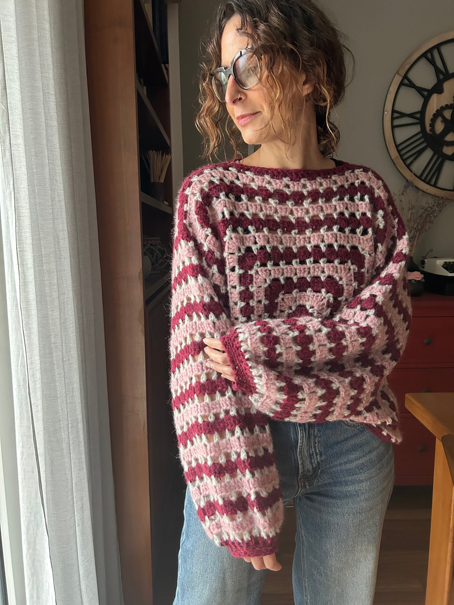 SCHEMA UNCINETTO MAGLIA GRANNY SQUARES- Tecnica Tradizionale