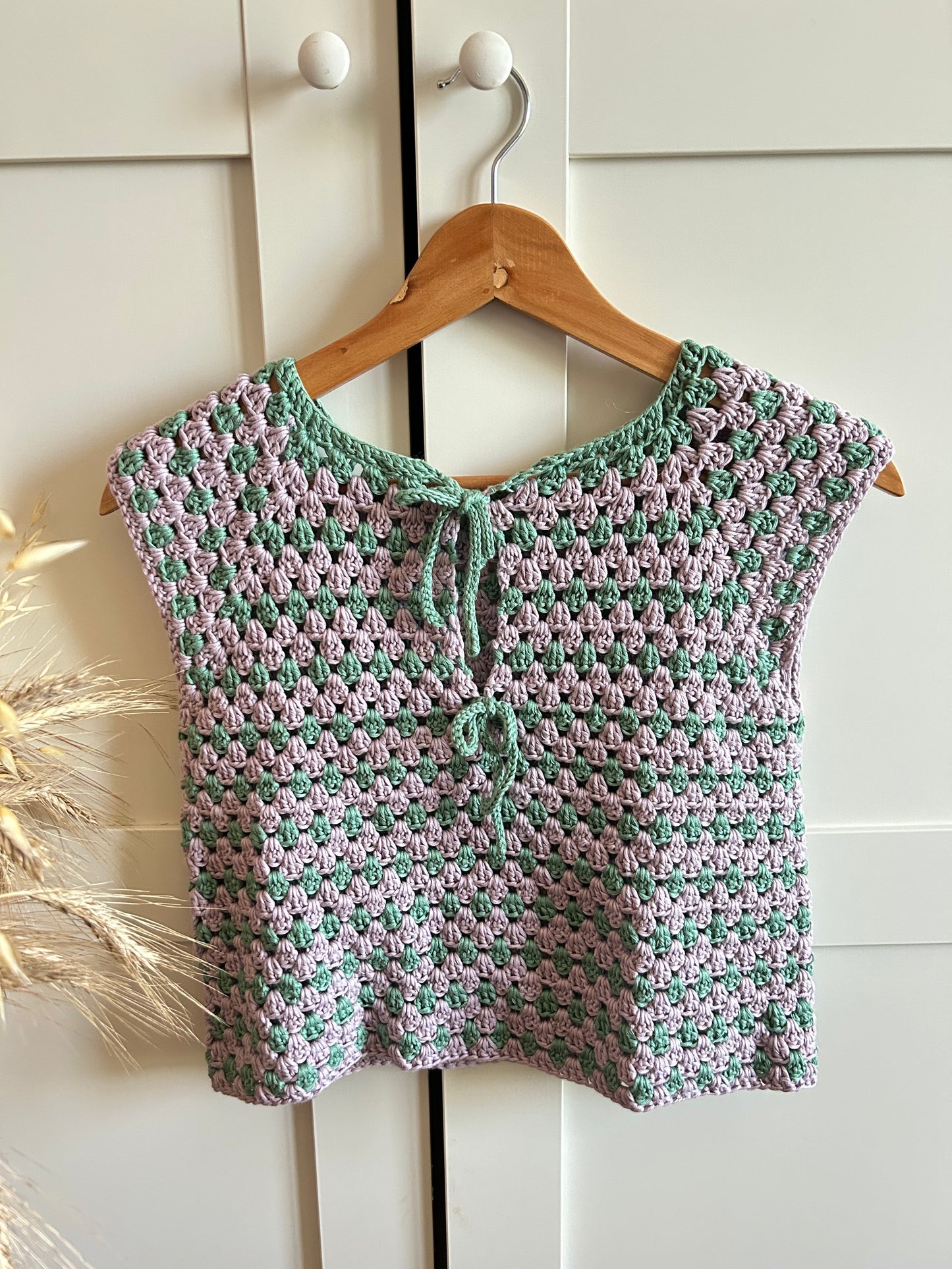 TOP ALLEGRA LILLA-VERDE A UNCINETTO (CAMPIONE)