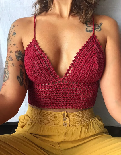 KIT UNCINETTO ARIZONA CROP TOP-Include filato+ Schema PDF- Livello facile