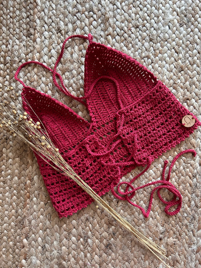 KIT UNCINETTO ARIZONA CROP TOP-Include filato+ Schema PDF- Livello facile