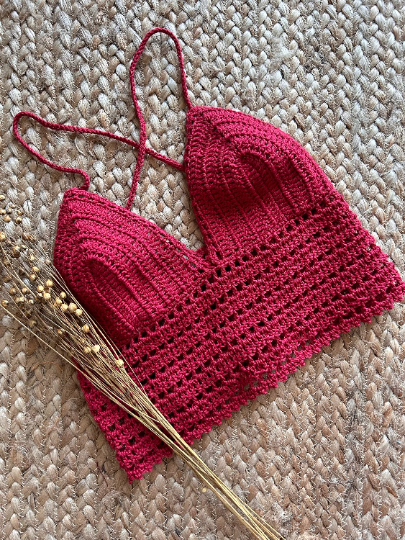 KIT UNCINETTO ARIZONA CROP TOP-Include filato+ Schema PDF- Livello facile