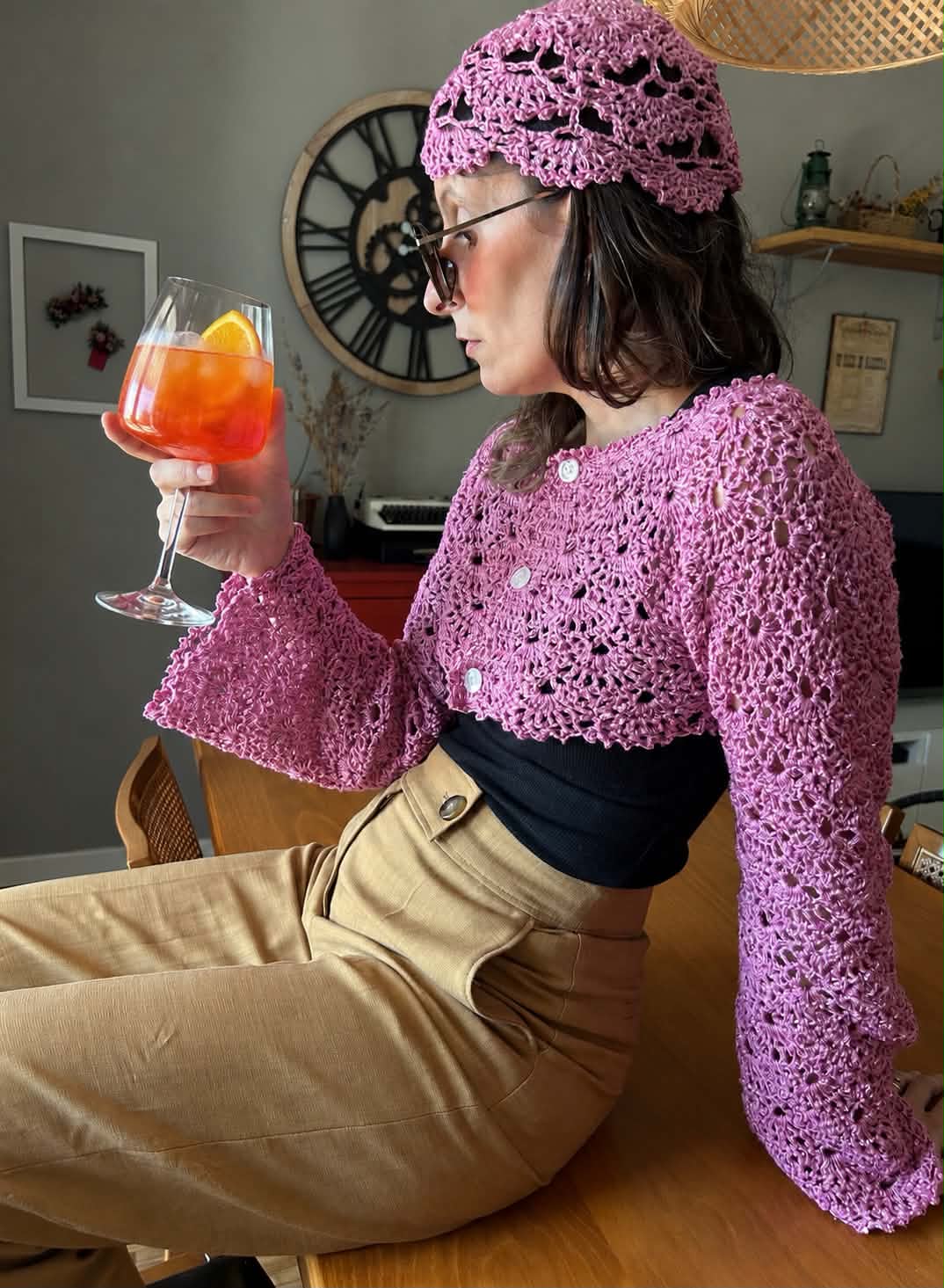 Schema uncinetto bolero Lola con motivo a ventaglio romantico – pattern PDF