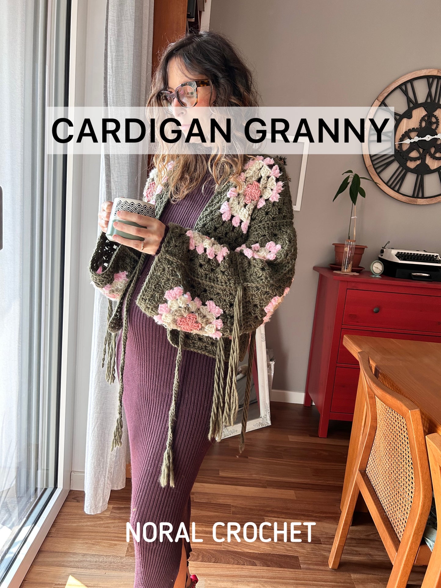 SCHEMA UNCINETTO CARDIGAN GRANNY SQUARES