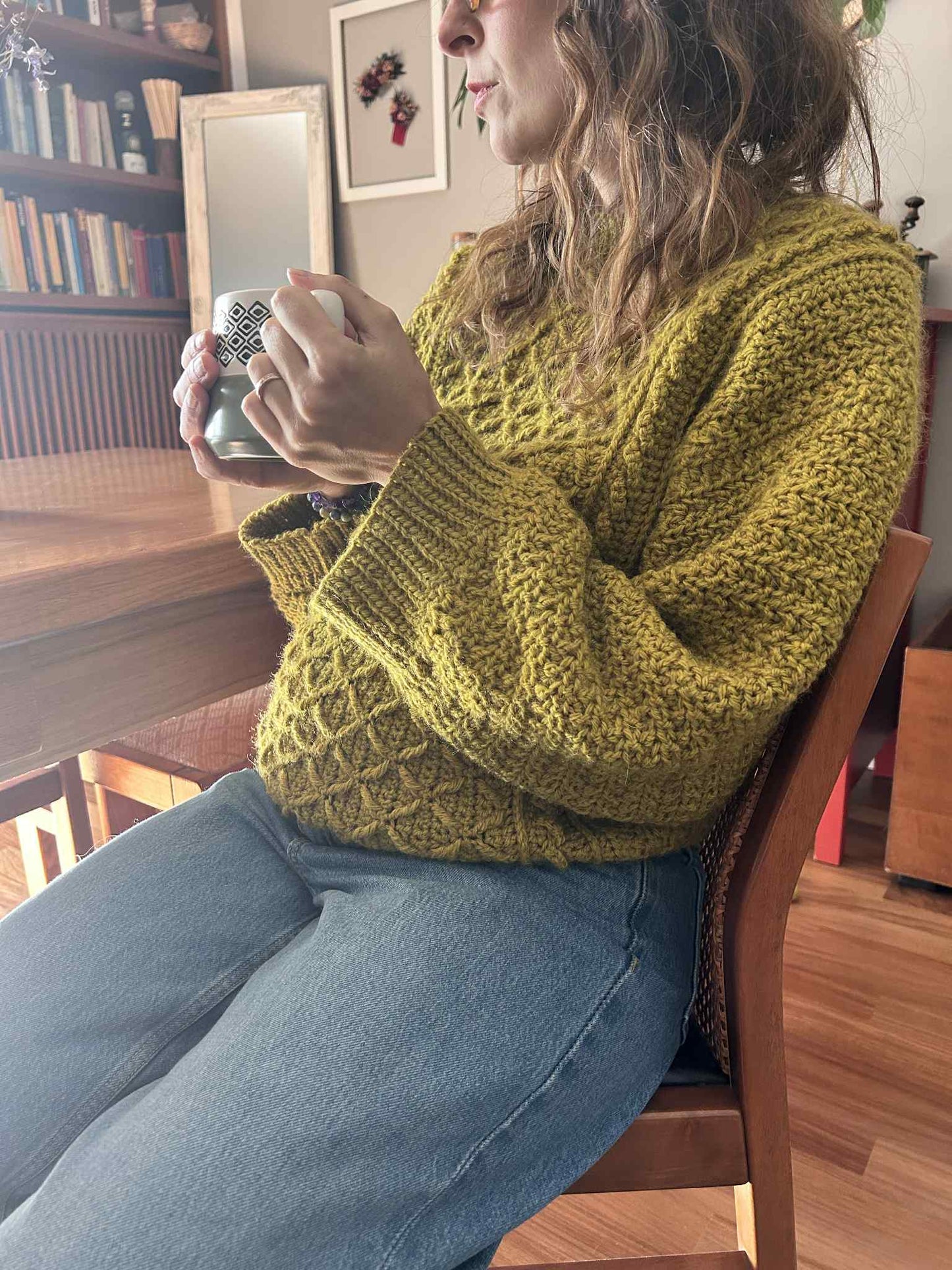 KIT UNCINETTO MAGLIONE GIORGIO- -Include filato PREMIUM+ Schema PDF- Livello Avanzato