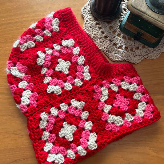 PASSAMONTAGNA BALACLAVA CROCHET GRANNY SQUARES  A UNCINETTO