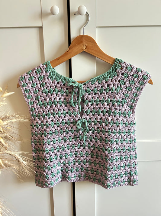 TOP ALLEGRA LILLA-VERDE A UNCINETTO (CAMPIONE)