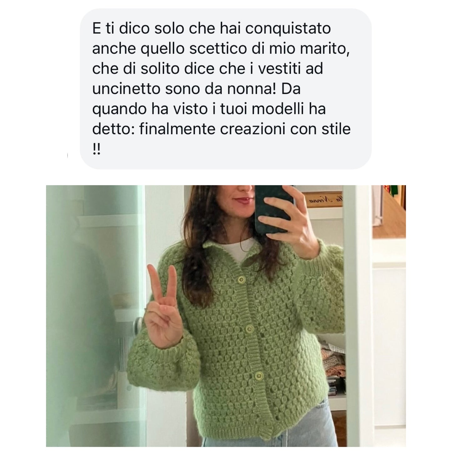 KIT UNCINETTO EMILIA CARDIGAN-Include filato PREMIUM+ Schema PDF- Livello intermedio-avanzato