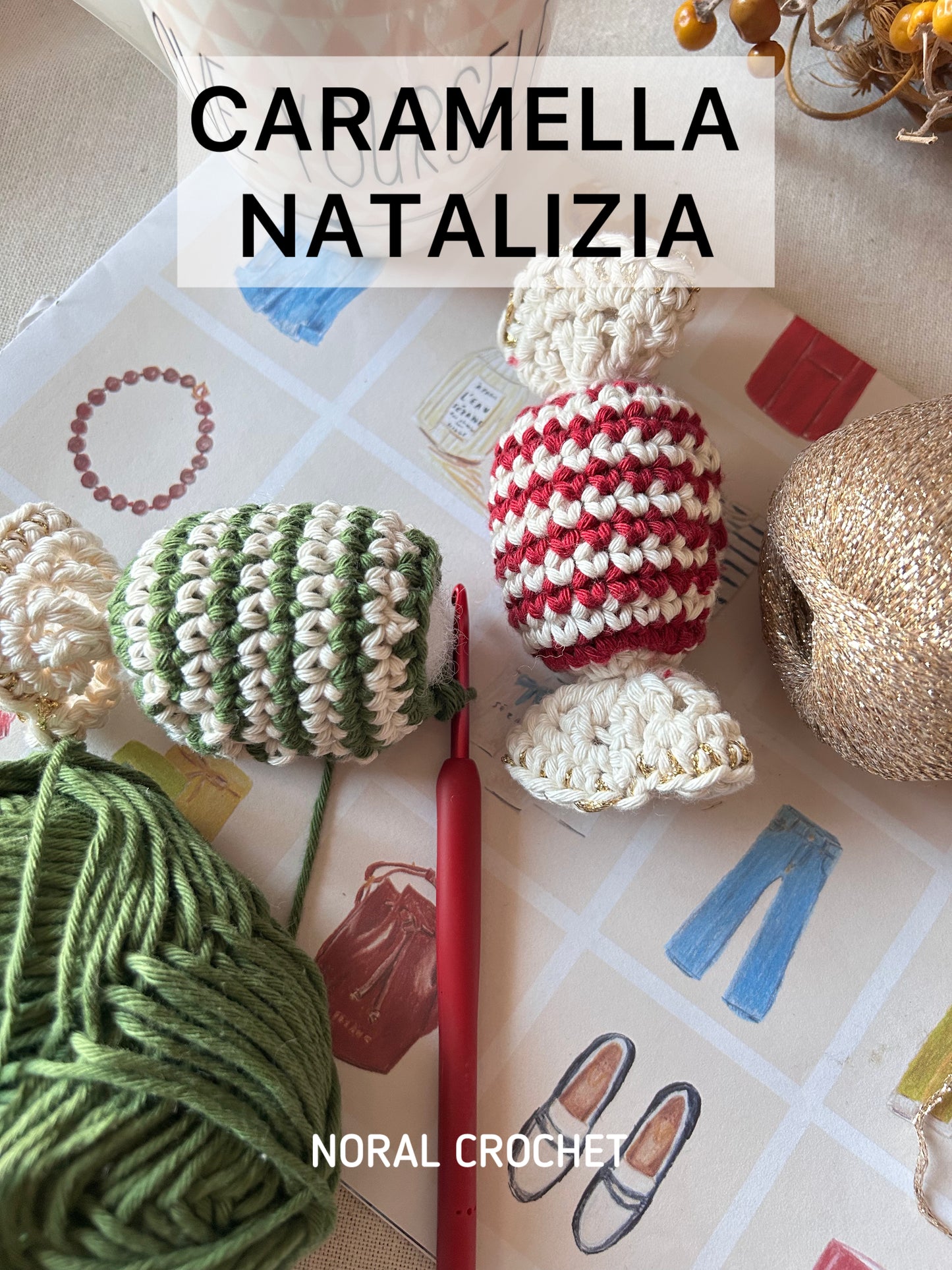 SCHEMA GRATUITO- CARAMELLE NATALIZIE ALL'UNCINETTO