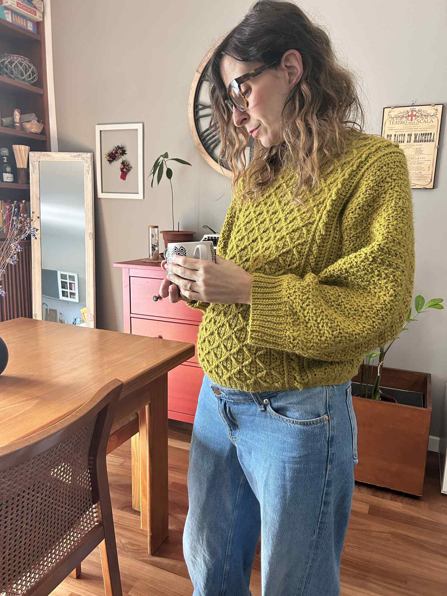 KIT UNCINETTO MAGLIONE GIORGIO- -Include filato PREMIUM+ Schema PDF- Livello Avanzato